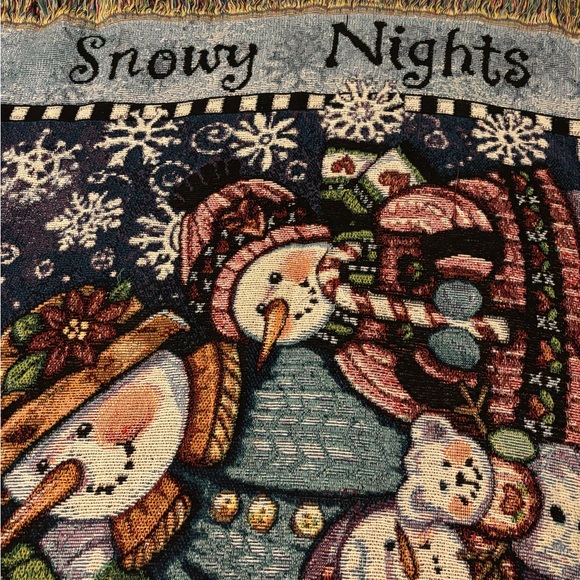 A Cozy Little Christmas Blanket Throw Fringed 50“ X 60” Debra Jordan Bryan - Picture 3 of 9